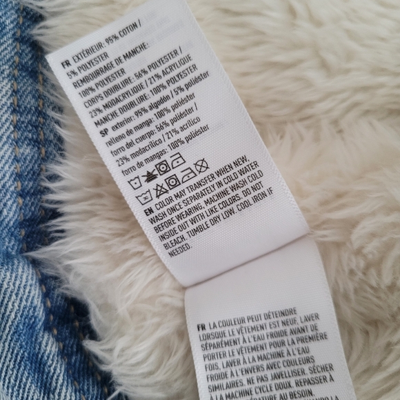 American Eagle denim jacket with faux fur lining size small - Picture 8 of 12